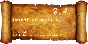 Hatházi Ancilla névjegykártya